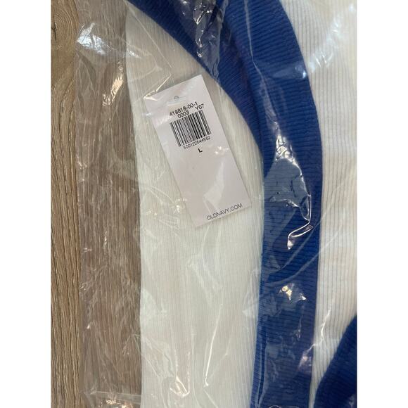 Old Navy Womens White Blue Enjoy Life Graphic Crop Tank Top NEW Large - Picture 6 of 6